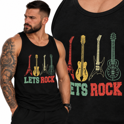 TANK TOP  HORROR ROCK N  ROLL GUITAR RETRO